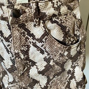 Snake Print High Waist Shorts